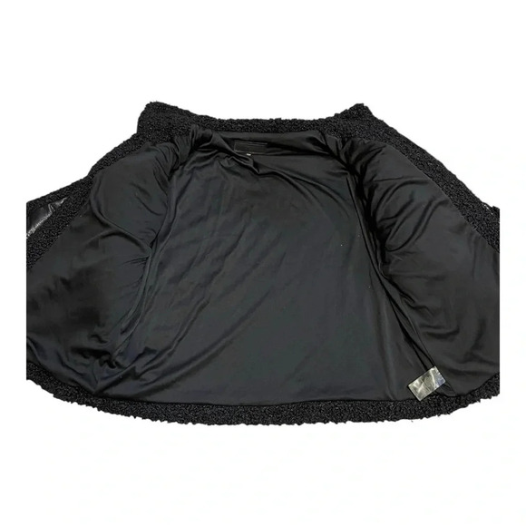 Blank NYC Black Vegan Leather & Sherpa Edge to Edge warm soft Trucker Jacket - Picture 6 of 8